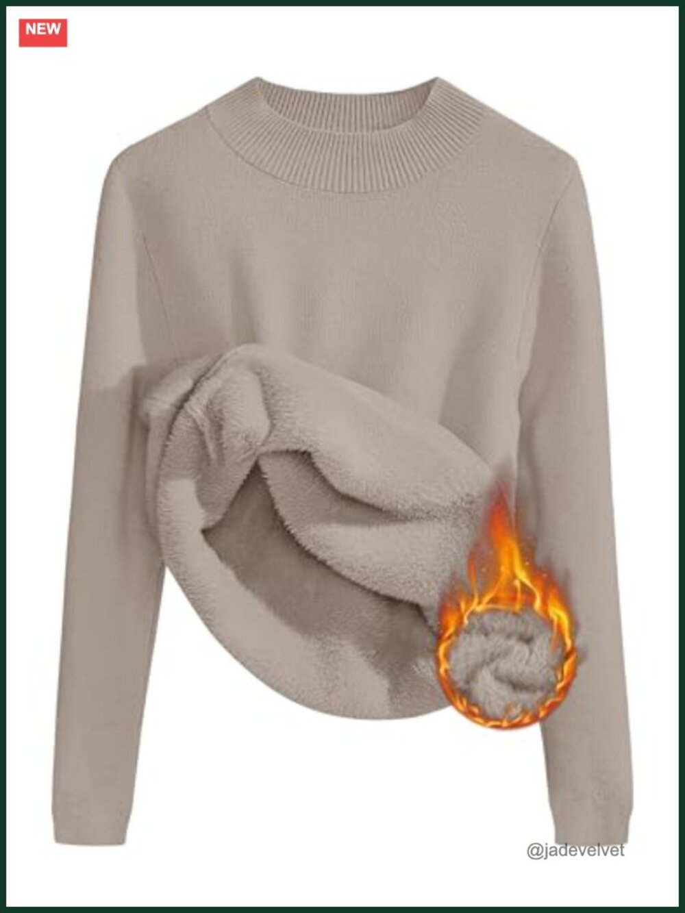 Women's Fleece Sherpa Lined Pullover Sweater Winter Thermal Cozy Knit